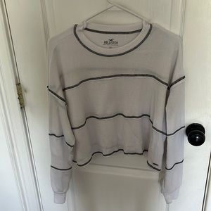 super soft black and white striped long sleeve shirt